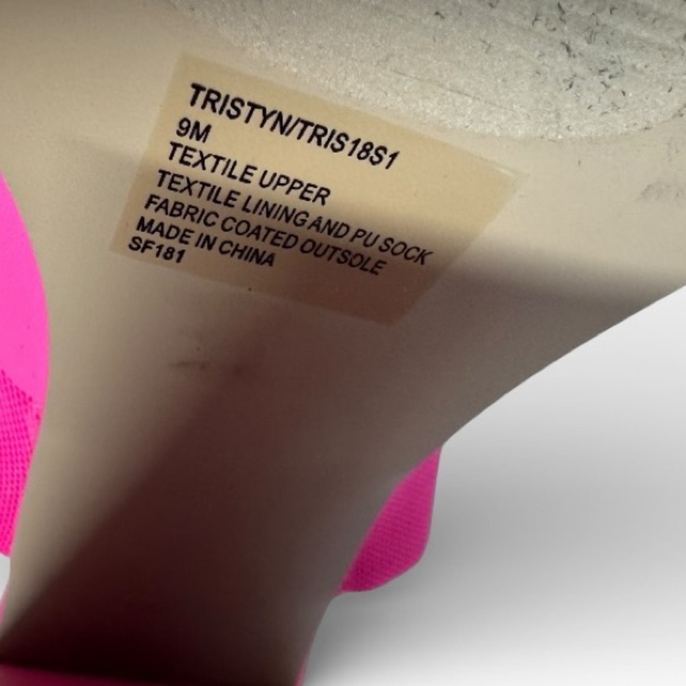 Steve Madden Tristyn Platform Mule Sandals Hot Pink Square Toe Heels Size 9 - Picture 6 of 7